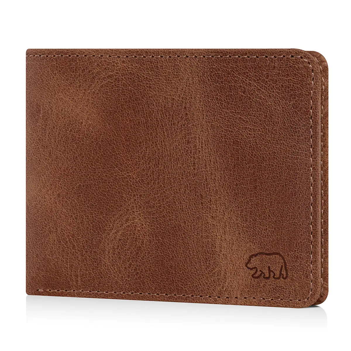 Brown Bear Geldbörse 8005 D Leder-Portemonnaie Braun-Vintage mit Münzfach & RFID