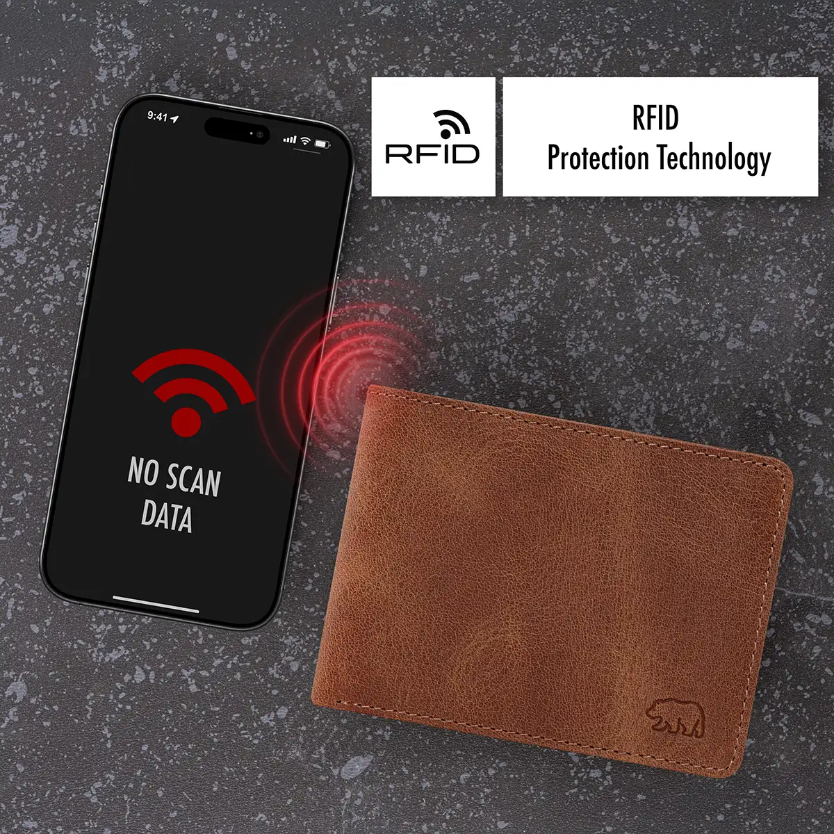 Brown Bear 8005 D Geldbörse Braun-Vintage mit RFID-Schutz gegen Datendiebstahl