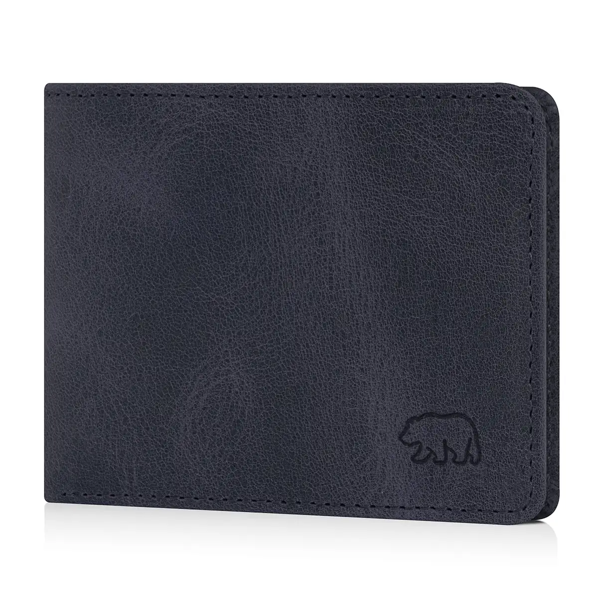 Brown Bear Slim Wallet 8061 Leder-Portemonnaie Blau mit Münzfach & RFID